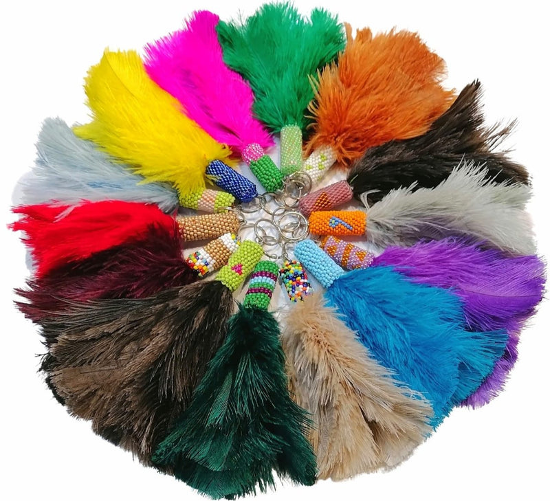 Beaded Feather Keyring - Karoo Classics