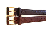 Ostrich Leather Belt 30 MM (Gold Buckle)