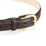 Ostrich Leather Belt 22 MM (Gold Buckle) - Karoo Classics