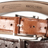 Ostrich Leather Belt 35 MM (Silver Buckle) - Karoo Classics