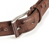 Ostrich Leather Belt 30 MM (Silver Buckle) - Karoo Classics