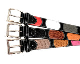Ostrich Leather Multi Colour Belt 40 MM (Silver Buckle) - Karoo Classics